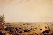 Miller, Alfred Jacob Surround of Buffalo by Indians Sweden oil painting artist